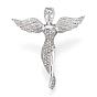 316 Surgical Stainless Steel Pendants, with Rhinestones, Angel