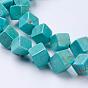 Natural Magnesite Beads Strands, Dyed, Cube