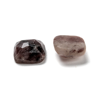 Natural Mixed Gemstone Cabochons, Faceted, Square