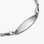 304 Stainless Steel ID Bracelets, with Lobster Claw Clasps, Drop