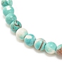 Bracelet extensible perlé rond en howlite naturelle, bijoux en pierres précieuses pour femmes