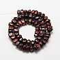 Natural Red Tiger Eye Chip Beads Strands, Dyed & Heated, 7~9x7~9mm, Hole: 1mm, about 72~83pcs/strand, 15.7 inch