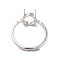 Configuración de anillo de latón almohadilla ajustable, configuraciones de anillo de punta, oval