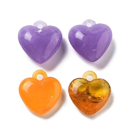 Perles acryliques opaques, deux tons, cœur