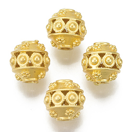 Brass Beads, Round, Matte Style