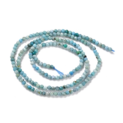 Natural Blue Opal Beads Strands, Faceted, Round, Grade AA