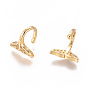 Golden Plated Brass Micro Pave Cubic Zirconia Cuff Earrings, Long-Lasting Plated, Fishtail