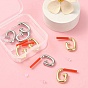 8Pcs 2 Colors Rack Plating Alloy Stud Earring Findings, with 925 Sterling Silver Pins & 20Pcs Plastic Ear Nuts, Platinum & Light Gold