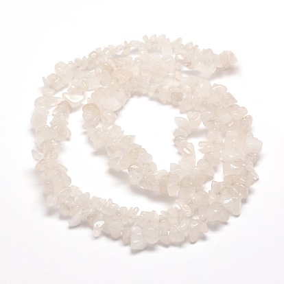 Quartz naturel perles de puce de cristal brins, perles de cristal de roche, 5~8x5~8mm, Trou: 1mm, environ 31.5 pouce