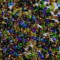 12/0 perles de rocaille de verre, arc-en-ciel de couleurs transparentes, trou rond, ronde