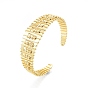 Bracelet manchette ouvert perlé tressé en laiton, gros bracelet pour femme