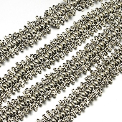 Estilo tibetano hebras de perlas de aleación de ala, sin plomo, 4.5x14x3.5 mm, agujero: 2 mm, sobre 59 unidades / cadena, 8 pulgada