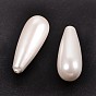 Teardrop Half Drilled Shell Pearl Beads, 30x10mm, Hole: 1mm