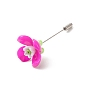 Acrylic Beaded Flower Lapel Pin, Brass Safety Pin Brooch for Suit Tuxedo Corsage Accessories