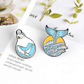 Oceanic Beauty: Whale Tail and Shark Pin Set for Sea Lovers