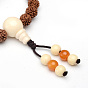5 -loop style bijoux bouddhistes, rudraksha mala perles bracelets / colliers, avec 3 -hole guru perles (couleur et style aléatoires)