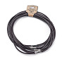 Cowhide Leather Cord Necklace Making, with 304 Stainless Steel Clasps, Stainless Steel Color