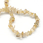 Naturales de oro de cuarzo rutilado hebras de perlas de piedra, chip, sobre 3~9 mm de largo, 3~6 mm de ancho, 1~4 mm de espesor, agujero: 1 mm, sobre 350 unidades / cadena, 34.6 pulgada