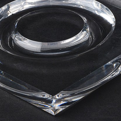 Transparent Acrylic Single Bracelet/Bangle Display Tray, Bracelet Jewelry Organizer Holder, Flat Round/Square Shape