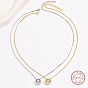 Ожерелья-подвески с кольцами из кубического циркония и цепочками из стерлингового серебра 925