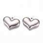 304 colgantes de corazón de etiqueta en blanco de estampado de acero inoxidable, accesorios de fabricación de joyas artesanales, para mujeres