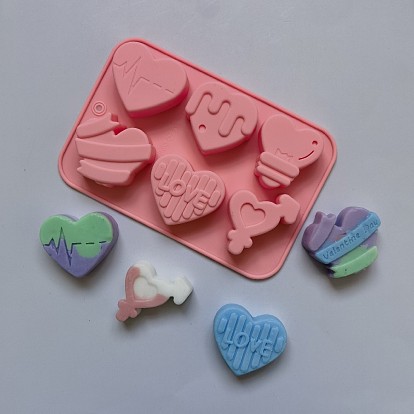 Moldes de jabón de corazón de silicona diy, para hacer jabones artesanales, Día de San Valentín