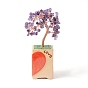 Heart Money Tree Natural Gemstone Bonsai Display Decorations, for Home Office Decor Good Luck