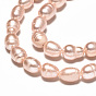 Oval Natural Cultured Freshwater Pearl Beads Strands