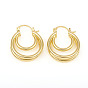 Brass Triple Hoop Earrings, Split Earrings, Long-Lasting Plated, Ring