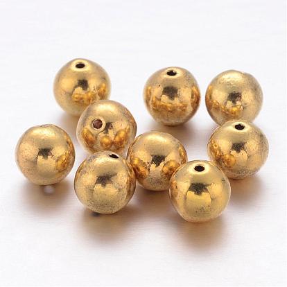 Tibetan Style Alloy Beads, Lead Free and Cadmium Free, Round, 8mm, Hole: 1mm