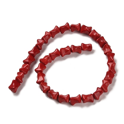 Synthetic Howlite Beads Strands, Dyed, Bone