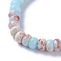 Bracelets de perles tressées de pierres précieuses mélangées réglables, avec cordon en nylon