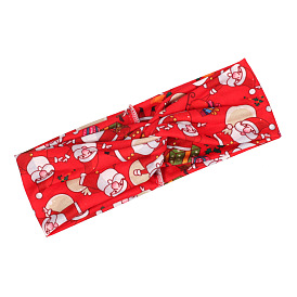 Christmas Hair Accessories with Santa Claus, Bell and Reindeer Print - Festive Headbands for Women