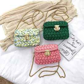 Kits de fabrication de sac à main bricolage, y compris des bandes de tissu en coton, poignées de sac à chaîne, verrouiller, anneau en d, ciseaux, aiguille