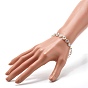 Bracelet extensible fait à la main de perles de chalumeau de mauvais œil, 304 bracelet de perles en acier inoxydable