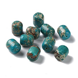 Perles de jaspe impériales naturelles, teint, riz