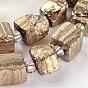 Nuggets électrolytiques pyrite naturelle perles brins, 7~12x7~10x6~12mm, Trou: 1~1.5mm, Environ 15~18 pcs/chapelet, 7.5~7.9 pouce