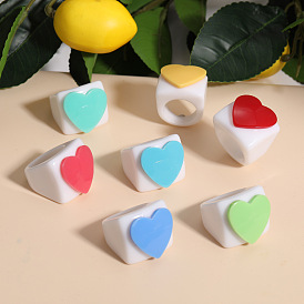Resin Heart Ring - Creative and Stylish Tree Design Hand Accessory.