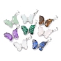 Gemstone Pendants, with Brass Findings, Cadmium Free & Lead Free, Faceted Butterfly Charms