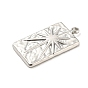 304 Stainless Steel Pendants, Rectangle with Star Charm