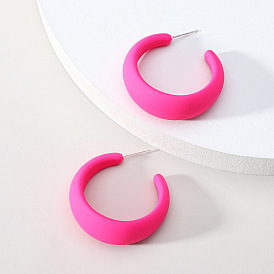 Chic Candy-Colored Acrylic Hoop Earrings for Elegant and Versatile Look