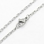 Unisex 304 Stainless Steel Box Chain Necklaces, with Lobster Claw Clasps, 17.7 inch(450mm)