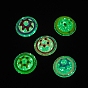 Perles acryliques rondes transparentes de placage uv avec émail, lumineux, 3d perles planète univers, brille dans le noir