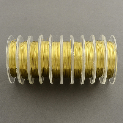 Fil de cuivre pour la fabrication de bijoux, 0.3mm, environ 32.8 pieds (10 m)/rouleau, 10 rouleaux / groupe