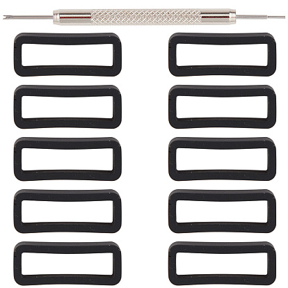 Gorgecraft DIY Watchband Kits, Include Stainless Steel Watch Repair Tool and Rectangle Silicone Retainer Buckle Holder