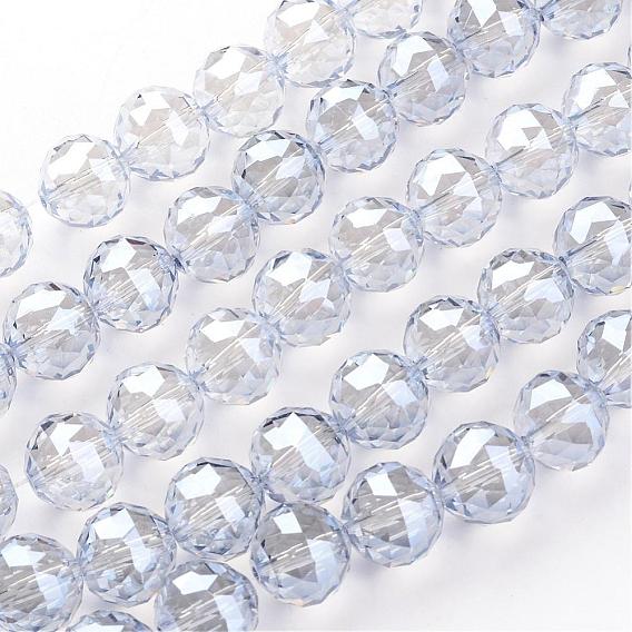 Perles en verre electroplate, perle plaquée lustre, facette, goutte 