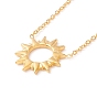 Placage ionique (ip) 304 collier pendentif soleil en acier inoxydable pour femme