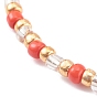 Perles de rocaille en verre de couleurs opaques rondes bracelets extensibles
