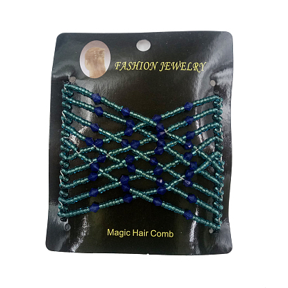Fabricants de pain de cheveux de fer, peignes à cheveux doubles extensibles, avec des perles en verre de graine