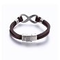 Leather Cord Bracelets, with 201 Stainless Steel Clasp, Infinity